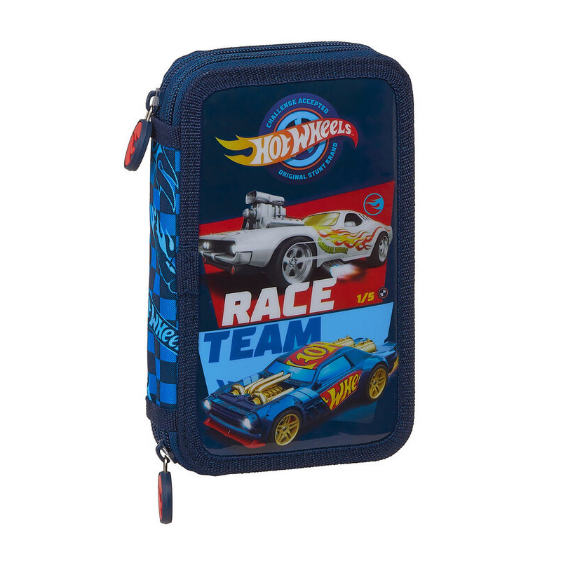 PLUMIER DOBLE PQÑO 28 PCS HOT WHEELS SAFTA21 ENERO 412138854 19,5*12,5