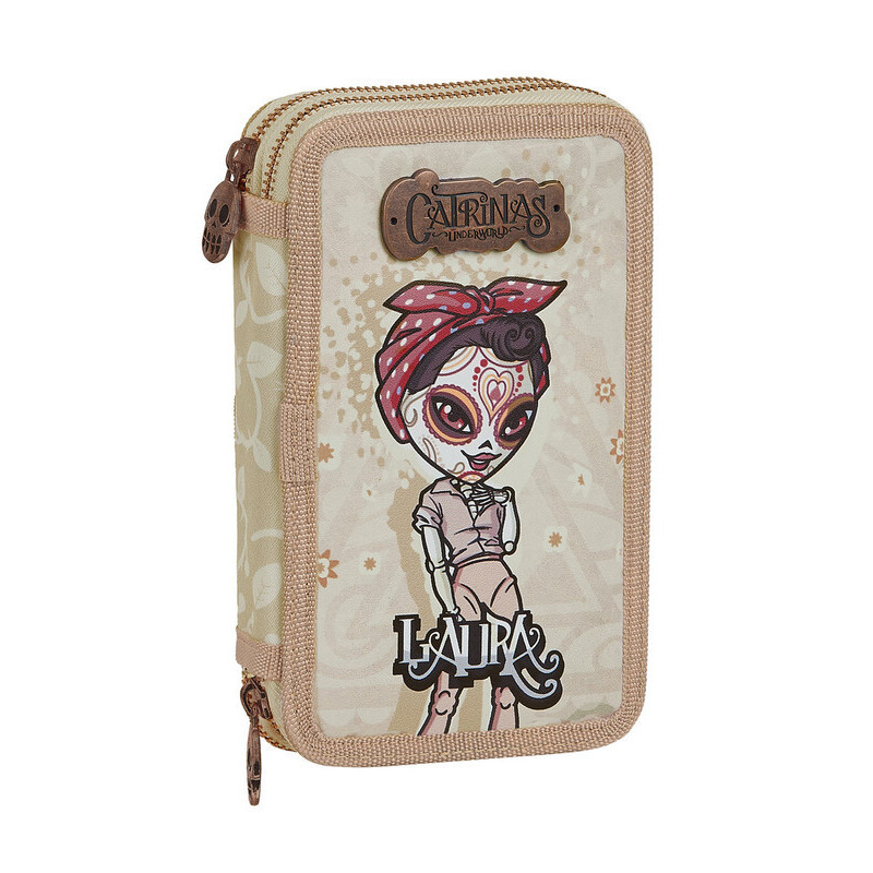 PLUMIER DOBLE PQÑO 28 PCS CATRINAS "LAURA" SAFTA21 ENERO 412162L854 19,5*12,5