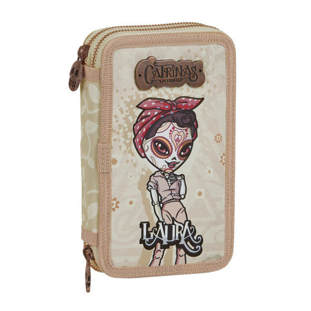 PLUMIER DOBLE PQÑO 28 PCS CATRINAS "LAURA" SAFTA21 ENERO 412162L854 19,5*12,5