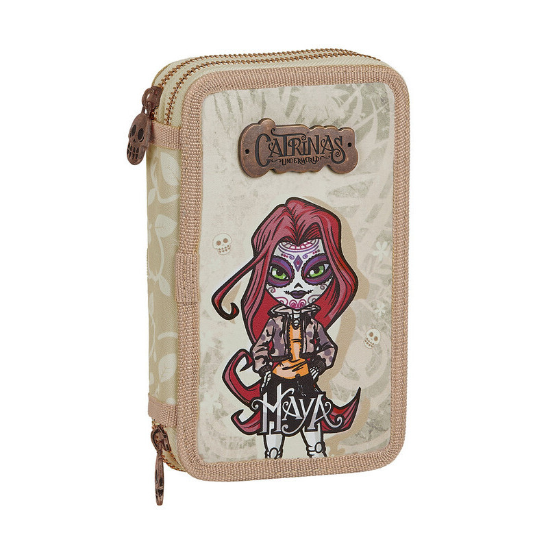 PLUMIER DOBLE PQÑO 28 PCS CATRINAS "MAYA" SAFTA21 ENERO 412162Y854 19,5*12,5