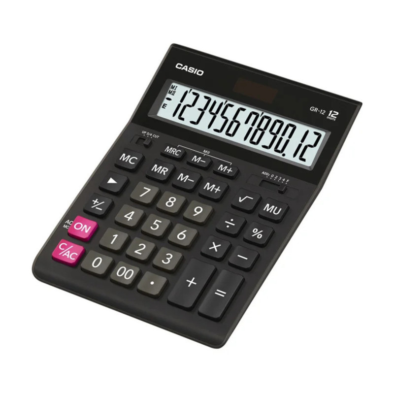 CALCULADORA CASIO GR-12 12 DIGITOS SELECTOR DECIMAL SOLAR CAJA