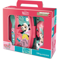 SET DE BOTELLA Y SANDWICHERA + CUBIERTOS MINNIE MOUSE "NAIVE" SAFTA25 ENERO 74463