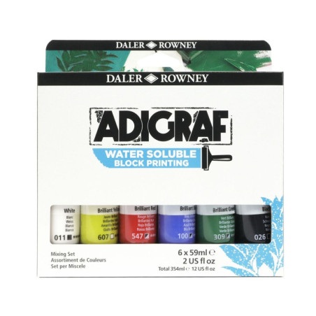 PINTURA ACRILICA ADIGRAF SOLUBLE AL AGUA 6 TUBOS 59ML DALER ROWNEY FILA C185 100 002