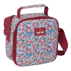 BOLSA TÉRMICA CUADRADA NAIT NAIT "FLORES COIMBRA BURDEOS" SAFTA25 ENERO 103803