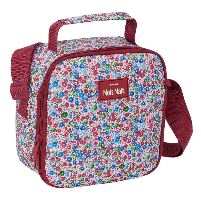 BOLSA TÉRMICA CUADRADA NAIT NAIT "FLORES COIMBRA BURDEOS" SAFTA25 ENERO 103803
