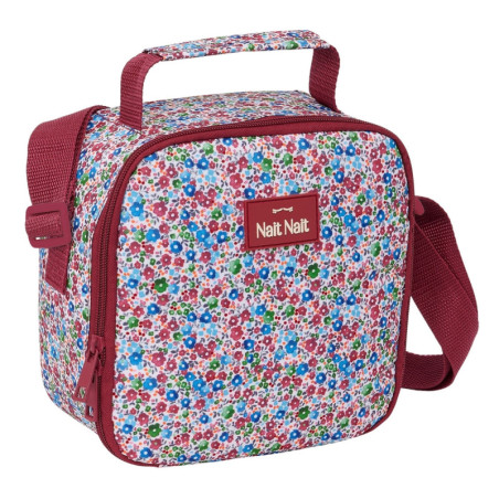 BOLSA TÉRMICA CUADRADA NAIT NAIT "FLORES COIMBRA BURDEOS" SAFTA25 ENERO 103803