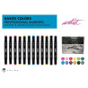 ROTULADOR DOBLE PUNTA PROFESIONAL MARKERS ESTUCHE 12 COLORES BASICOS AB-0712 ALEX BOG