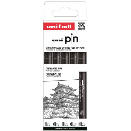 ROTULADOR UNI-BALL UNI-PIN CALIBRADO SURTIDO CAJA IMPARES 01 03 05 07 09 ASP008 302422071