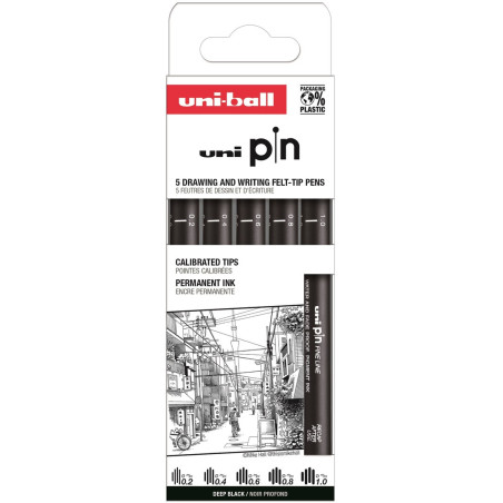 ROTULADOR UNI-BALL UNI-PIN CALIBRADO SURTIDO CAJA PARES 02 04 06 08 10 ASP009 302422072