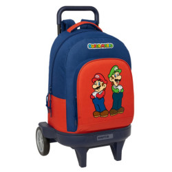 MOCHILA GDE. C/RUEDAS COMPACT EVOL. EXT. SUPER MARIO "MAMMA MIA" SAFTA26 812608218 45*33 UNIDAD
