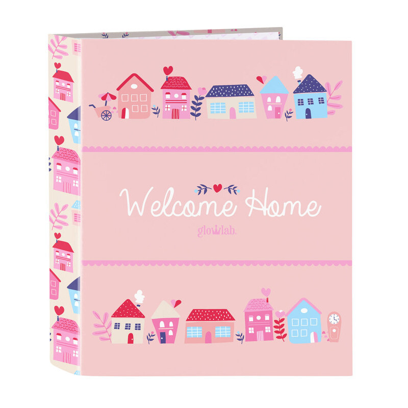 CARPETA F. 4 ANILLAS LOMO ANCHO GLOWLAB "WELCOME HOME" SAFTA21 ENERO 512133657 33*27