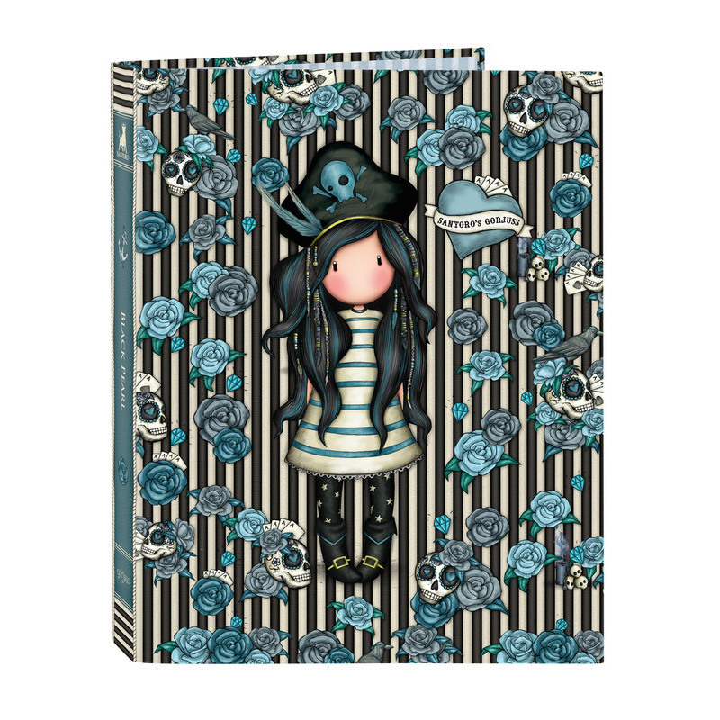 CARPETA FOLIO 4 ANI.MIXTAS GORJUSS "BLACK PEARL" 522121067 33*26,5 SAFTA22