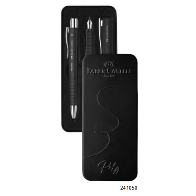 JUEGO BOLIGRAFO ESTILOGRAFICA FABER-CASTELL POLY XB 241050 COLOR NEGRO
