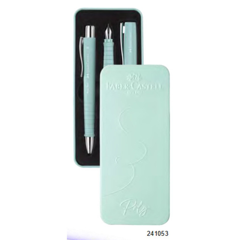JUEGO BOLIGRAFO ESTILOGRAFICA FABER-CASTELL POLY XB 241053 COLOR AZUL CARIBE