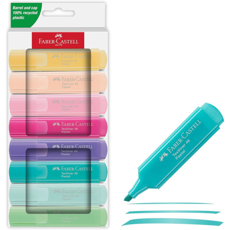MARCD.FLUOR FABER-CASTELL TEXTLINER 46 PASTEL BLISTER 8U 254658