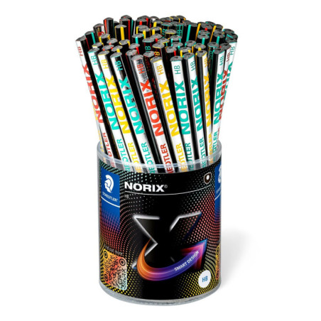 BOTE 72 LAPICES STAEDTLER NORIX MADERA NEGRA HB 3 COLORES SURTIDOS 181 KP72