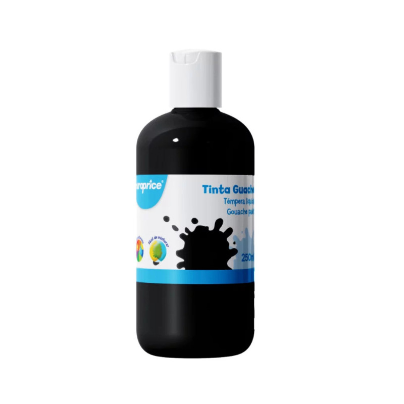 TEMPERA GOUACHE EUROPRICE 250ML COLOR NEGRO ES2732 UNIDAD