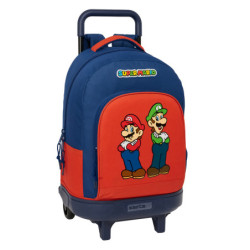 MOCHILA GDE. C/RUEDAS COMPACT EXTRAIBLE SUPER MARIO "MAMMA MIA" SAFTA26 612608918 45X33 UNIDAD