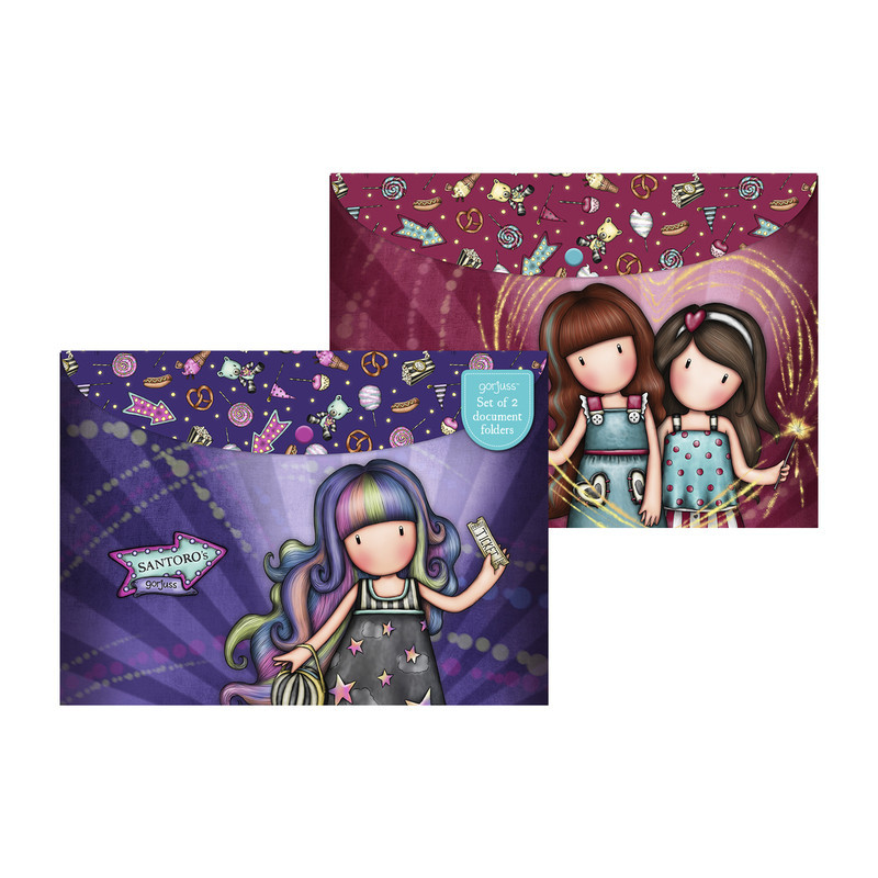 SET DE 2 SOBRES PP A4 CON BROCHE GORJUSS™ FAIRGROUND "FIREWORKS" SAFTA23 ENERO 669GJS12