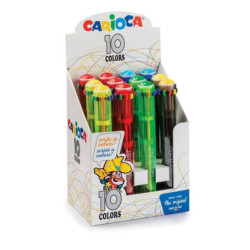 BOLIGRAFO CARIOCA 10 COLORES FLUOR 42761 UNIDAD (EXP 12U)