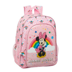 MOCHILA DE 33 CM ADAPTABLE MINNIE MOUSE RAINBOW SAFTA21 ENERO 612112180 42*33