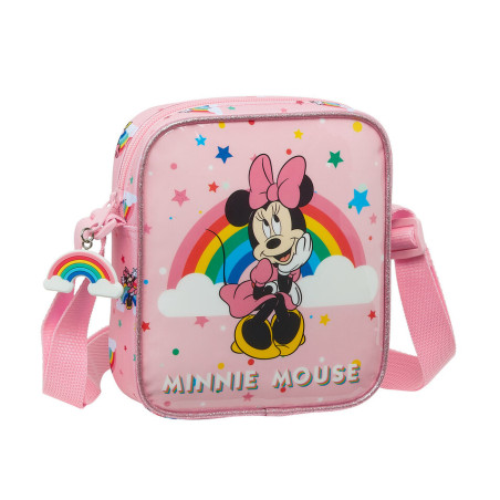 BOLSITO BANDOLERA MINNIE MOUSE RAINBOW SAFTA21 ENERO 612112222 18*16