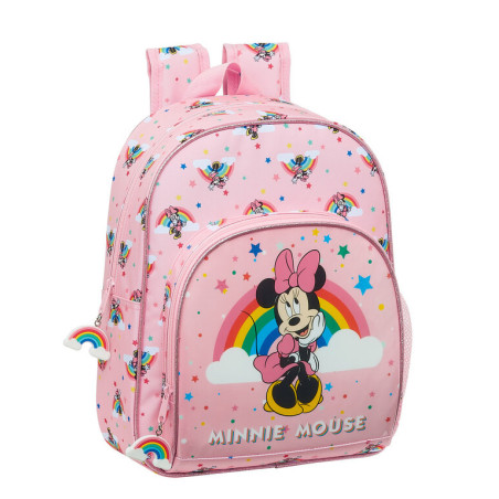 MOCHILA INFANTIL ADAPTABLE MINNIE MOUSE RAINBOW SAFTA21 ENERO 612112609 34*28