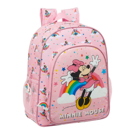 MOCHILA JUNIOR ADAPTABLE MINNIE MOUSE RAINBOW SAFTA21 ENERO 612112640 38*32