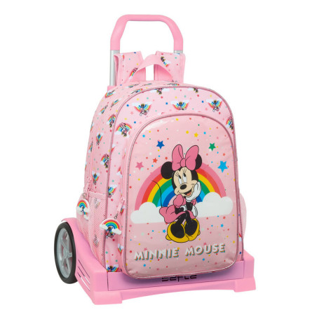 MOCHILA 180+CARRO EVOLUTION MINNIE MOUSE RAINBOW SAFTA21 ENERO 612112860 42*33