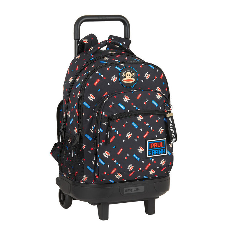 MOCHILA GRANDE C/RUEDAS COMPACT EXTRAIBLE PAUL FRANK  "RETRO GAMER" SAFTA21 ENERO 612119918 45*33