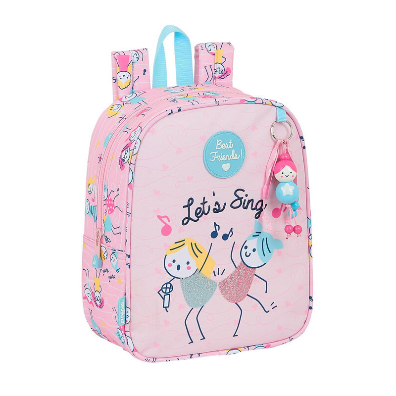 MOCHILA GUARDERIA ADAPTABLE GLOWLAB KIDS "BEST FRIENDS" SAFTA21 ENERO 612123232 27*22