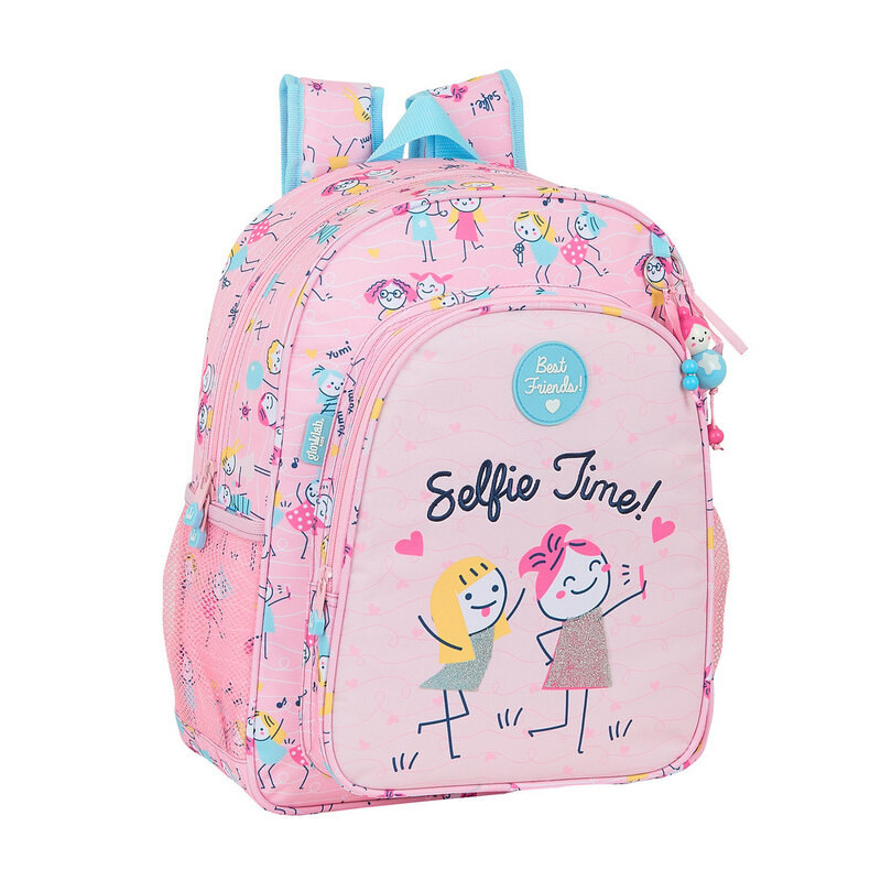 MOCHILA JUNIOR ADAPTABLE GLOWLAB KIDS "BEST FRIENDS" SAFTA21 ENERO 612123640 38*32