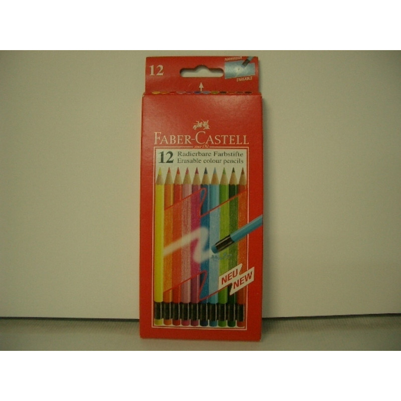 LAPIZ FABER-CASTELL C/GOMA CARTON 12 COLORES ^