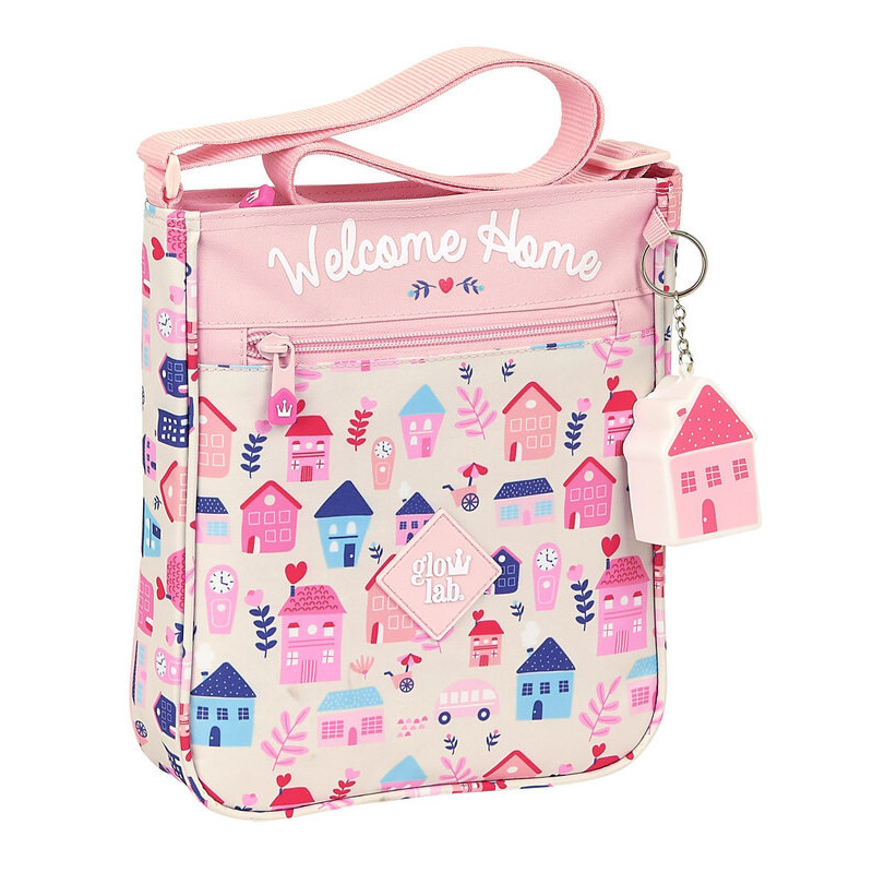 BOLSITO BANDOLERA GLOWLAB "WELCOME HOME" SAFTA21 ENERO 612133431 25*21