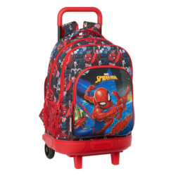 MOCHILA GRANDE C/RUEDAS COMPACT EXTRAIBLE SPIDER-MAN "GO HERO" SAFTA21 ENERO 612143918 45*33