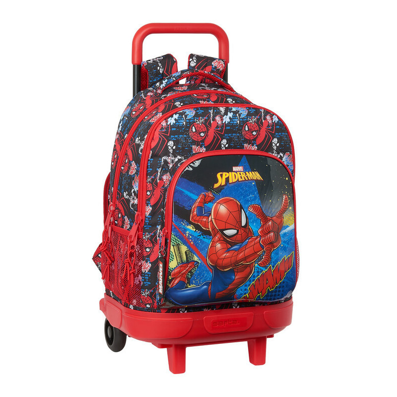 MOCHILA GRANDE C/RUEDAS COMPACT EXTRAIBLE SPIDER-MAN "GO HERO" SAFTA21 ENERO 612143918 45*33