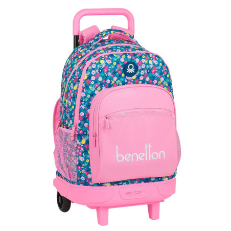 MOCHILA GRANDE C/RUEDAS COMPACT EXTRAIBLE BENETTON "BLOOMING" SAFTA21 ENERO 612150918 45*33