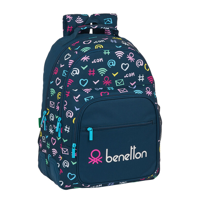 MOCHILA DOBLE ADAPTABLE BENETTON "DOT COM" SAFTA21 ENERO 612151773 42*32
