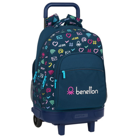 MOCHILA GRANDE C/RUEDAS COMPACT EXTRAIBLE BENETTON "DOT COM" SAFTA21 ENERO 612151918 45*33