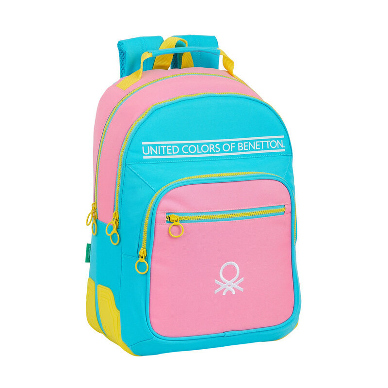 MOCHILA DOBLE ADAPTABLE BENETTON "COLOR BLOCK" SAFTA21 ENERO 612153773 42*32
