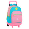 MOCHILA GRANDE C/RUEDAS COMPACT EXTRAIBLE BENETTON "COLOR BLOCK" SAFTA21 ENERO 612153918 45*33