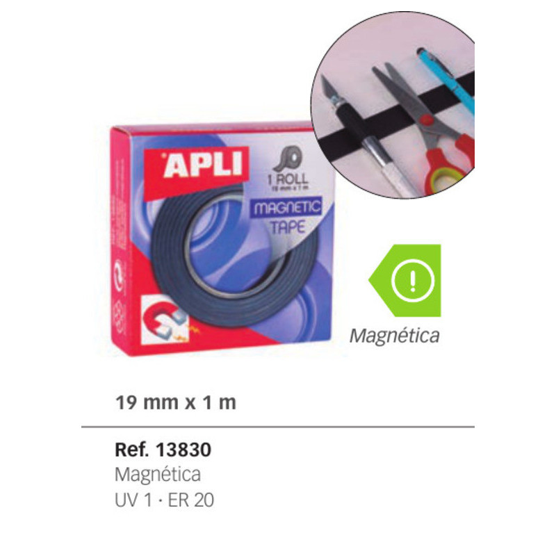 CINTA ADHESIVA APLI MAGNETICA 1M*19MM 13830