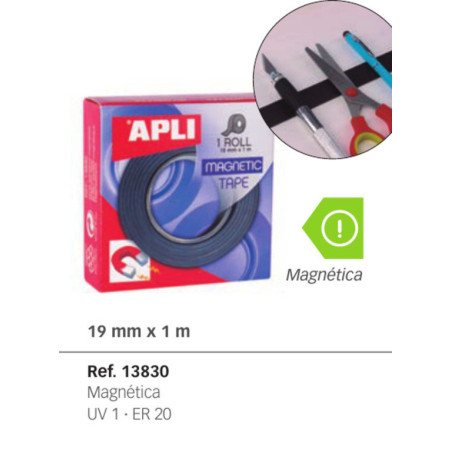 CINTA ADHESIVA APLI MAGNETICA 1M*19MM 13830