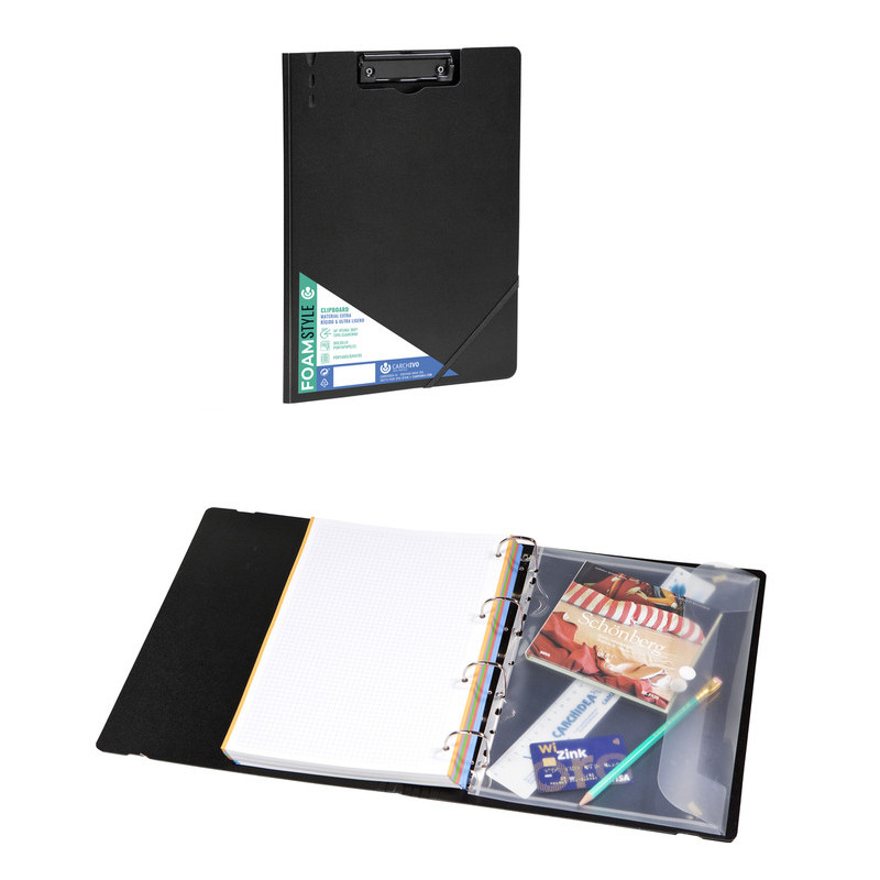 CARPETA C/PINZA A4 PP RIGIDO FOAM STLYE NEGRO CARCHIVO 63040106