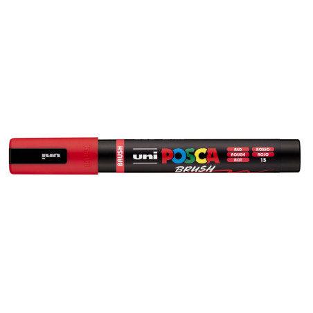 MARCADOR UNI-BALL POSCA PC-5BR ROJO -15- PUNTA MEDIA SEMIFLEXIBLE 1-4MM