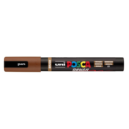 MARCADOR UNI-BALL POSCA PC-5BR MARRON -21- PUNTA MEDIA SEMIFLEXIBLE 1-4MM