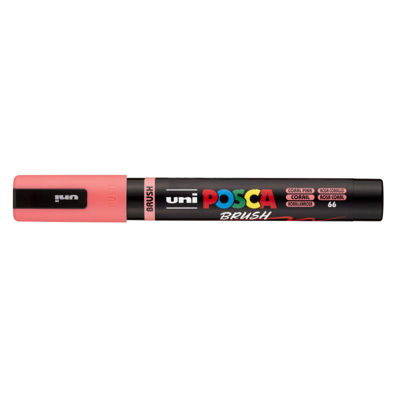 MARCADOR UNI-BALL POSCA PC-5BR ROSA CORAL -66- PUNTA MEDIA SEMIFLEXIBLE 1-4MM