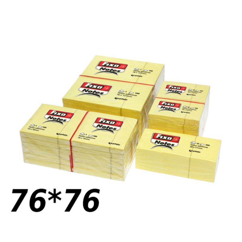 BLOC NOTAS ADHESIVO 76*76 FIXO NOTES AMARILLO CLASICO PTE 12 65005460