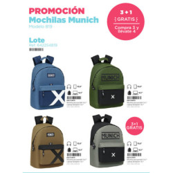 LOTE MOCHILA PARA PORTATIL 14,1" MOD. 819 SURT. MUNICH SAFTA22 VAC 642254819