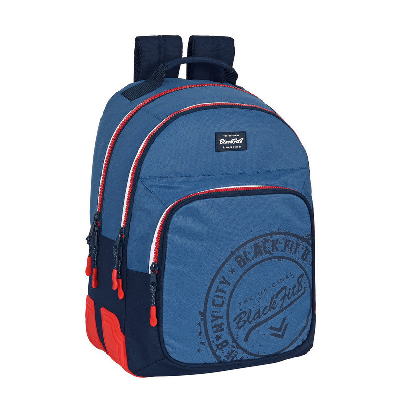 MOCHILA DOBLE ADAPTABLE RECICLABLE BLACKFIT8 "STAMP" 642242773 42*32 SAFTA22